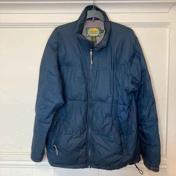Cabela's Jackets & Coats Cabelas Outdoor Gear Large Tall Mens Blue Full Zip Pockets Puffer